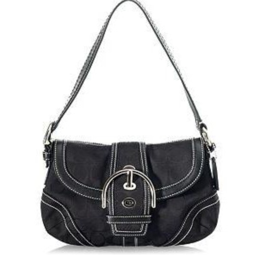 Coach Black Shoulder Bag with Silver Hardware